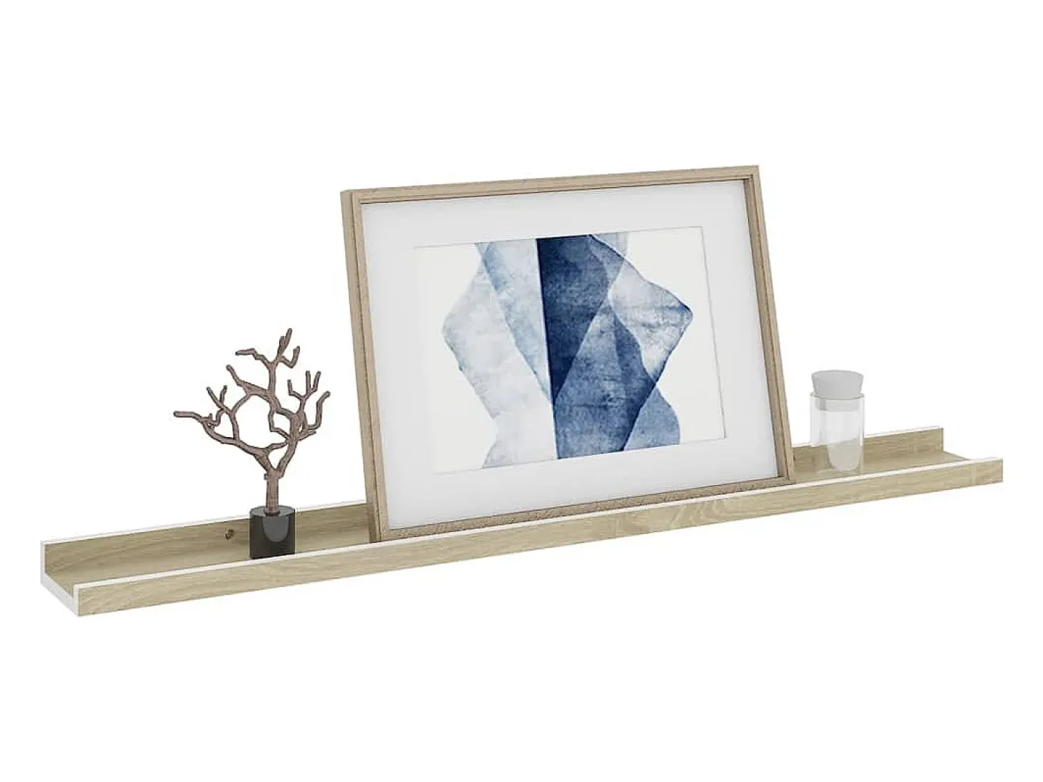 Estantes de pared 2 piezas blanco y roble sonoma 80x9x3 cm