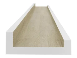 Estantes de pared 2 piezas blanco y roble sonoma 80x9x3 cm