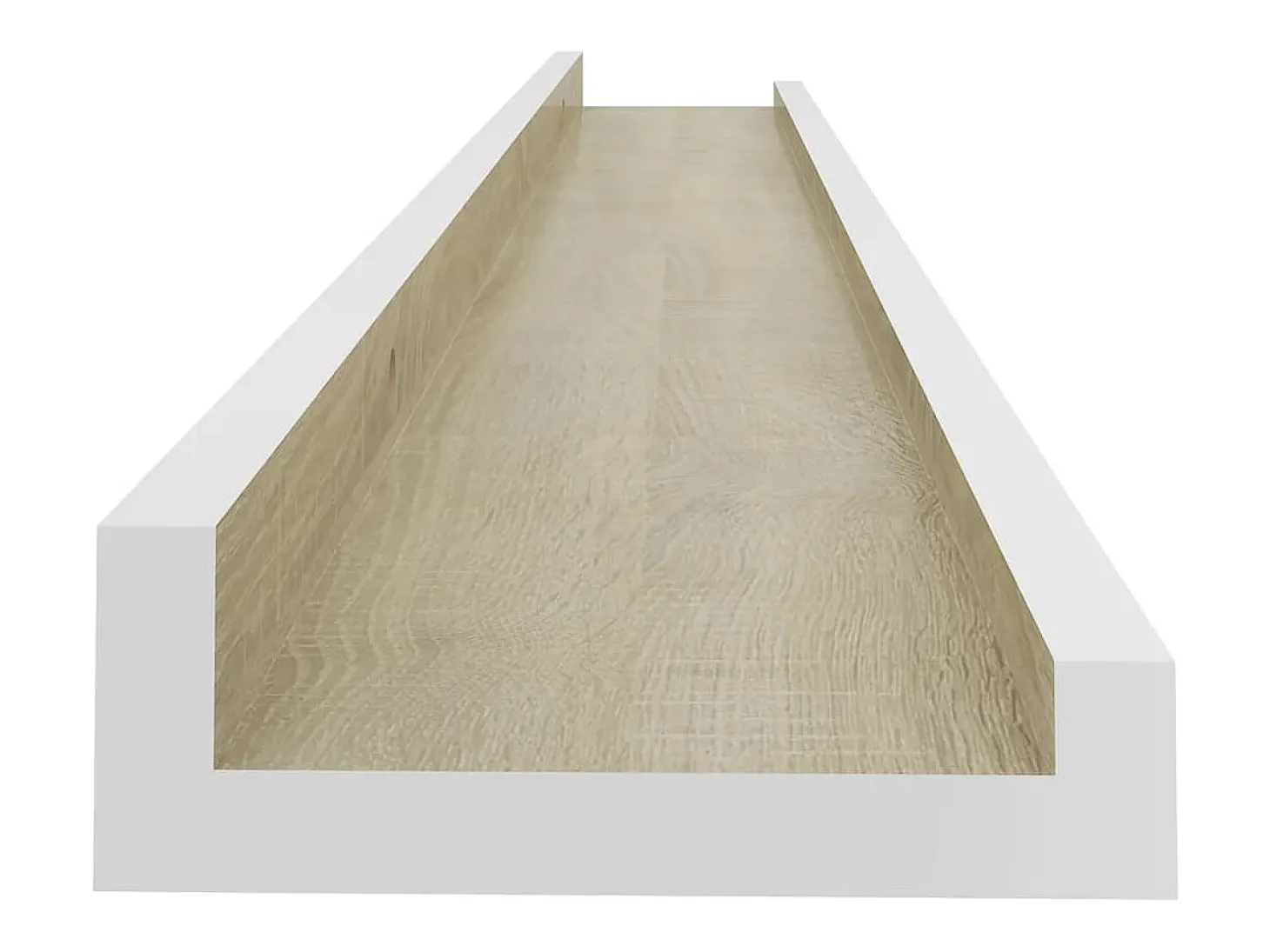 Estantes de pared 2 piezas blanco y roble sonoma 80x9x3 cm