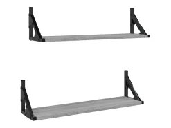 Estantes de pared 2 piezas gris sonoma 60x15x15,5 cm