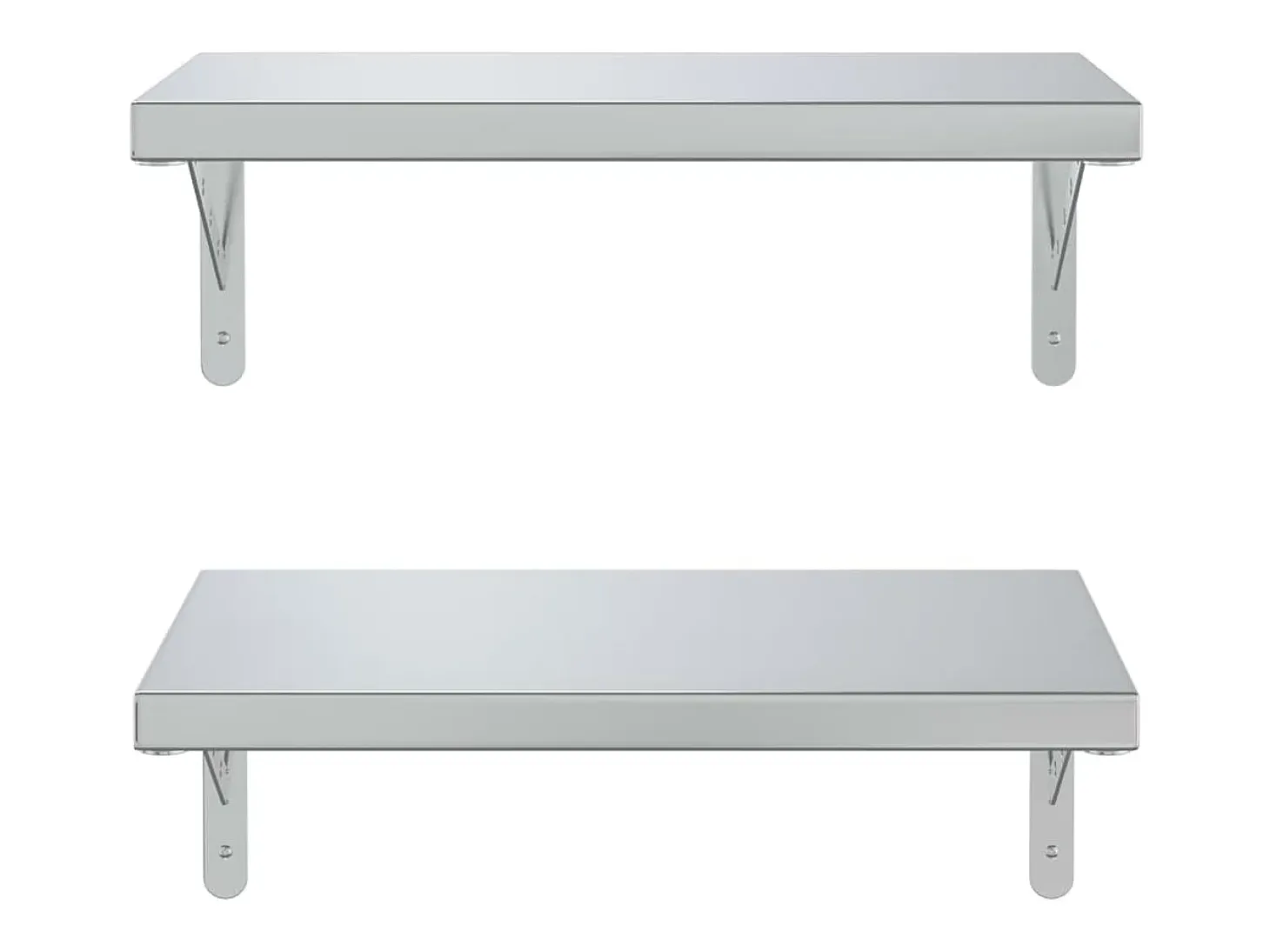 Estantes de pared 2 uds acero inoxidable plateado 50x30 cm ES438322