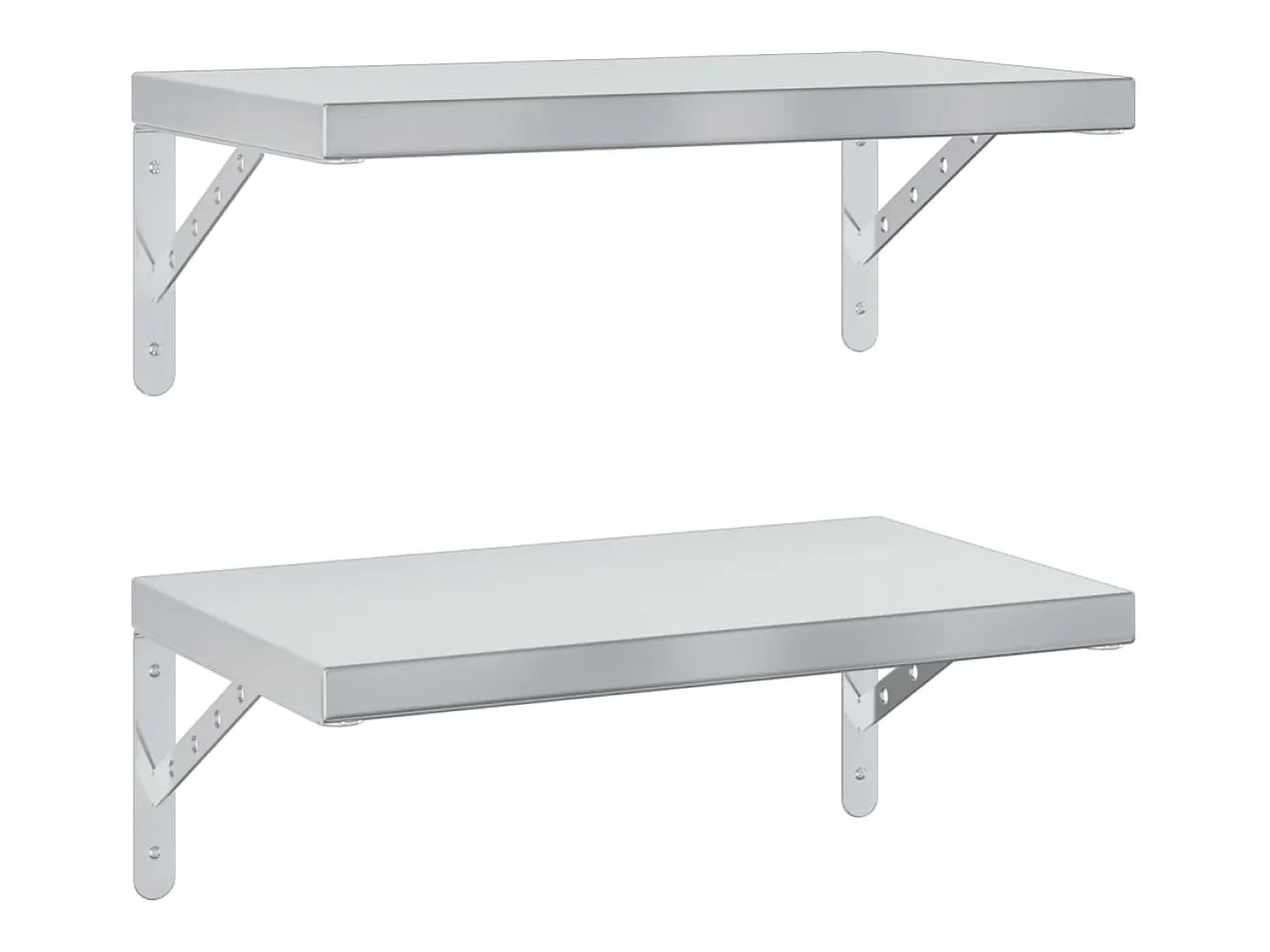 Estantes de pared 2 uds acero inoxidable plateado 50x30 cm ES438322