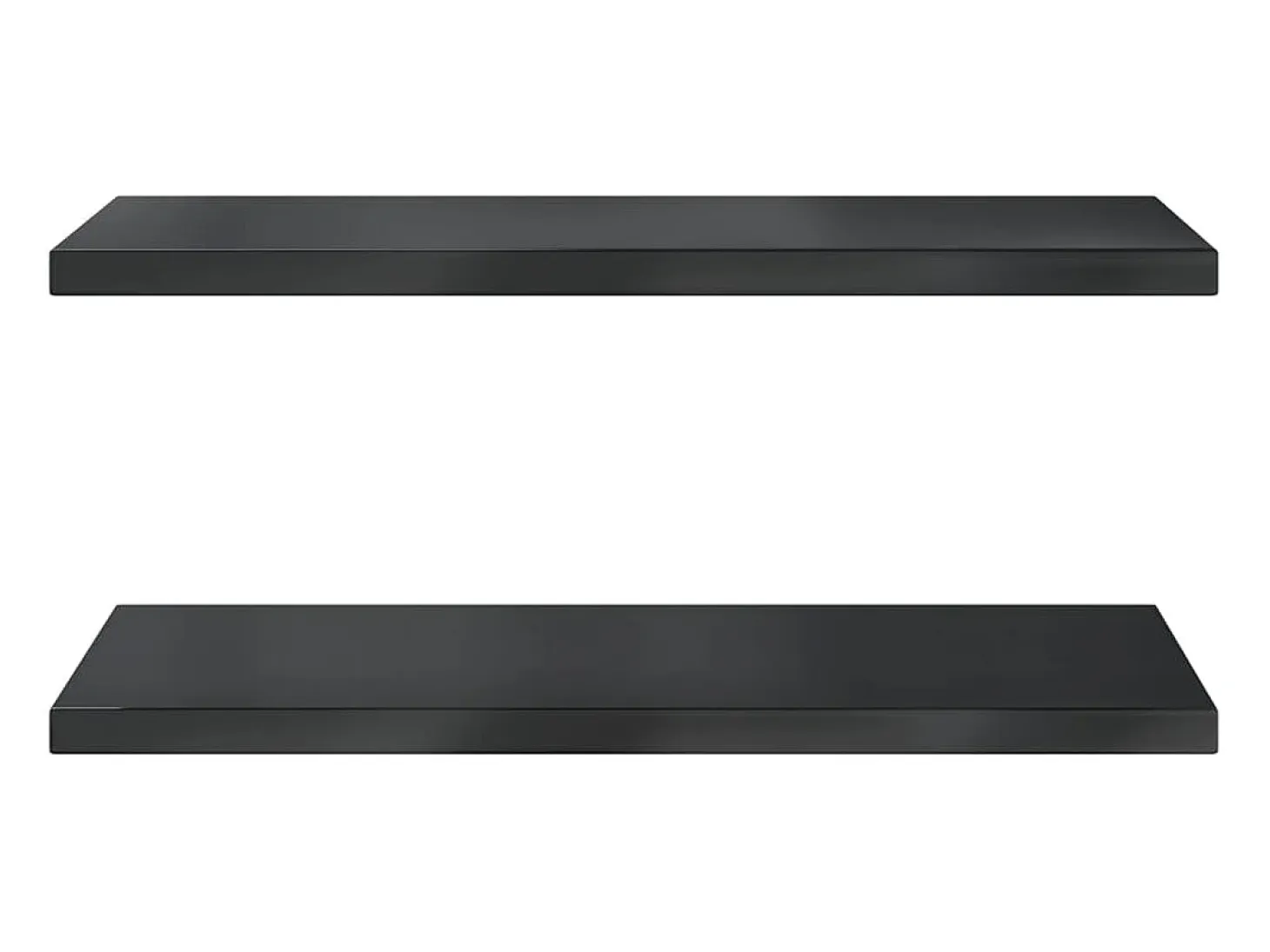 Estantes de pared 2 uds acero inoxidable negro 75x40x3 cm ES567538
