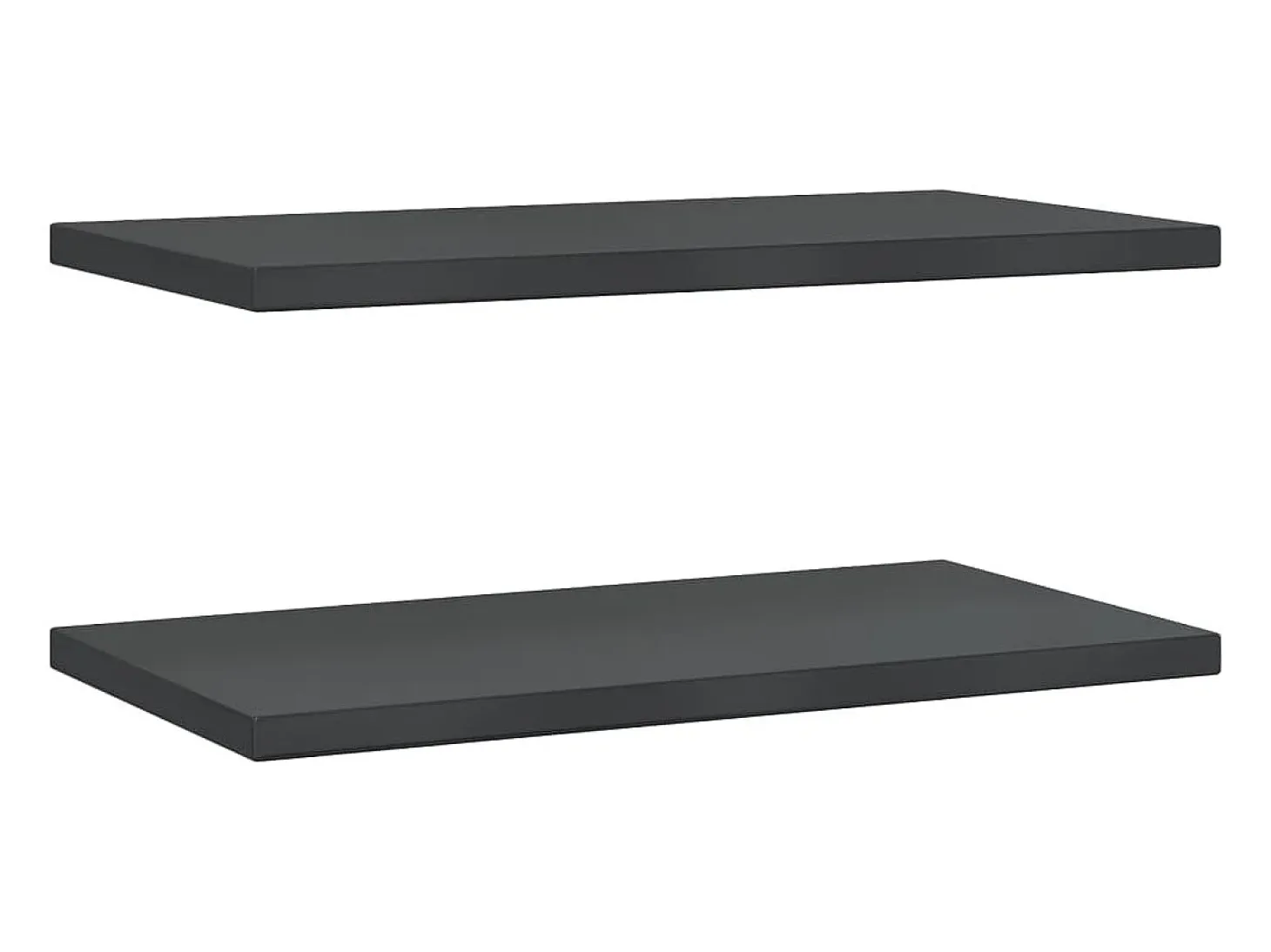 Estantes de pared 2 uds acero inoxidable negro 75x40x3 cm ES567538