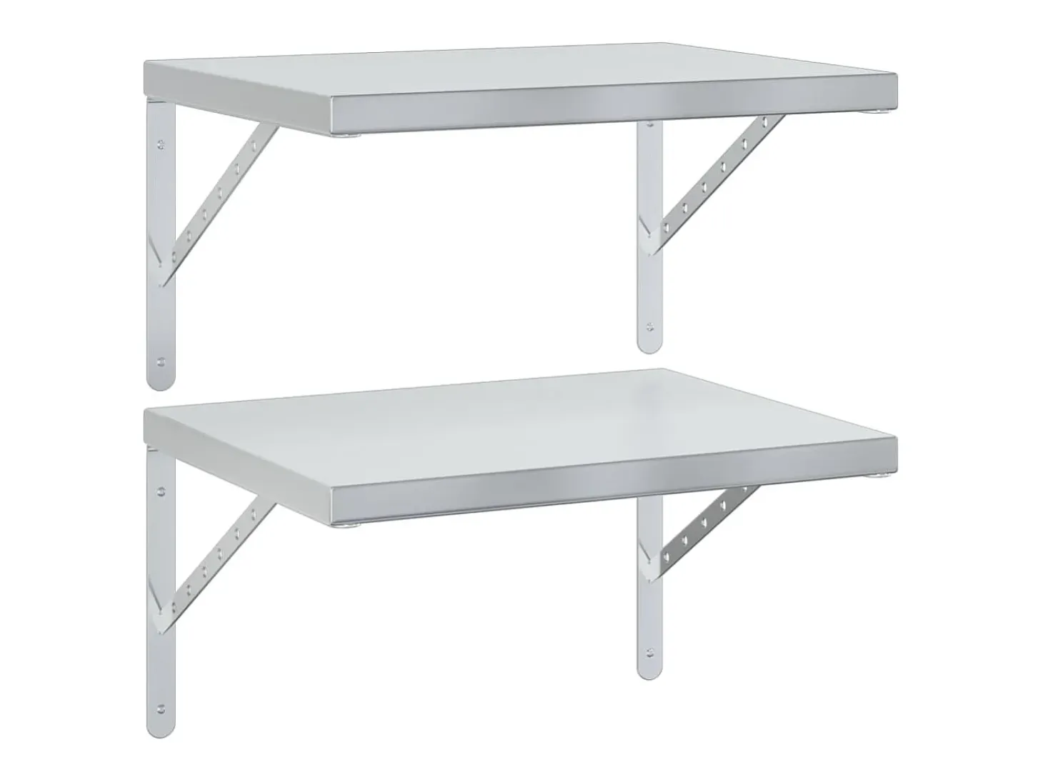 Estantes de pared 2 uds acero inoxidable plateado 50x40 cm ES886142