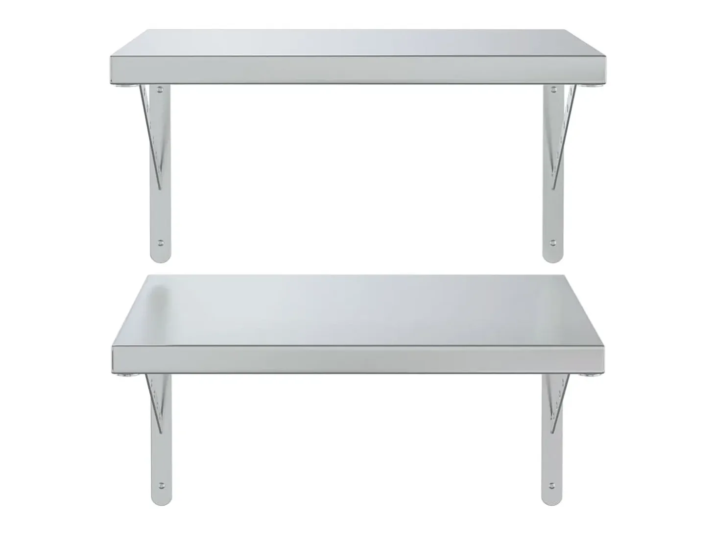 Estantes de pared 2 uds acero inoxidable plateado 50x40 cm ES886142