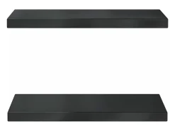 Estantes de pared 2 uds acero inoxidable negro 50x23,5x3 cm ES605933