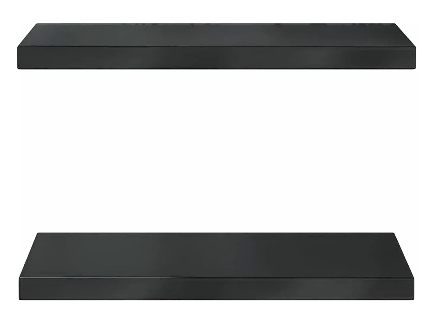 Estantes de pared 2 uds acero inoxidable negro 50x23,5x3 cm ES605933