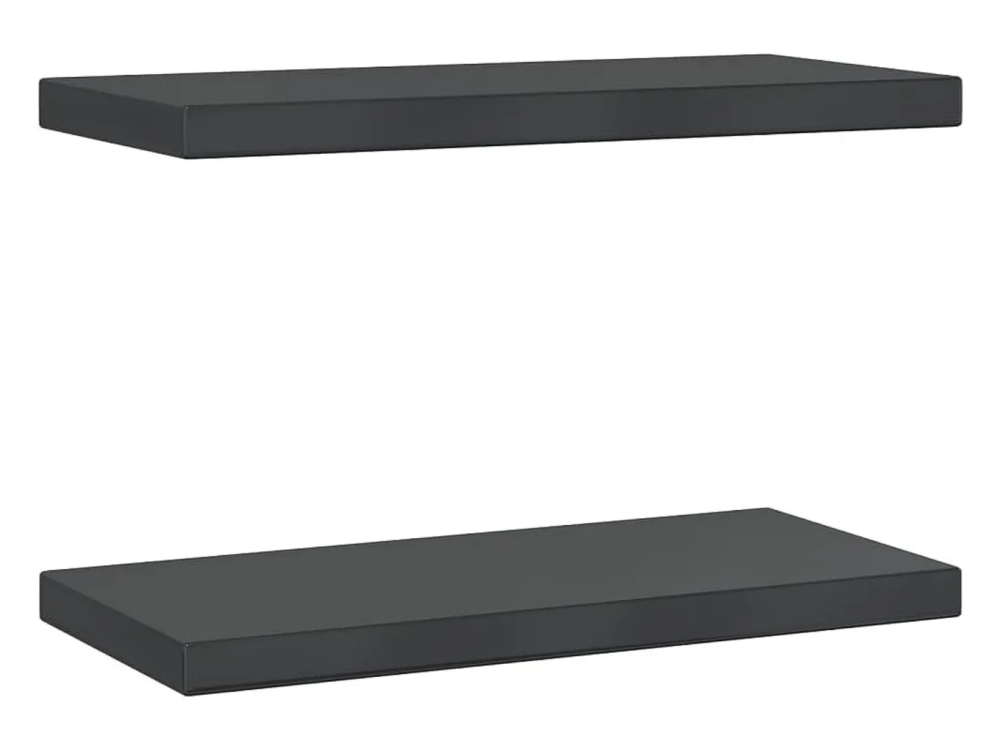Estantes de pared 2 uds acero inoxidable negro 50x23,5x3 cm ES605933