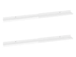 Estantes de pared 2 uds Blanco brillo 100x9x3 cm