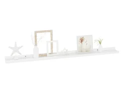 Estantes de pared 2 uds Blanco brillo 100x9x3 cm