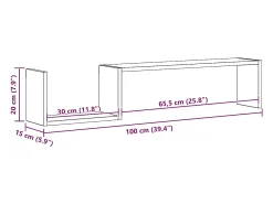 Estantes de pared 2 uds madera contrachapada blanco 100x15x20cm