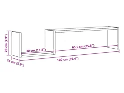 Estantes de pared 2 uds madera contrachapada blanco 100x15x20cm