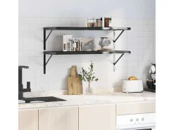 Estantes de pared 2 uds 100x40 cm acero inoxidable negro