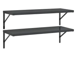 Estantes de pared 2 uds 100x40 cm acero inoxidable negro