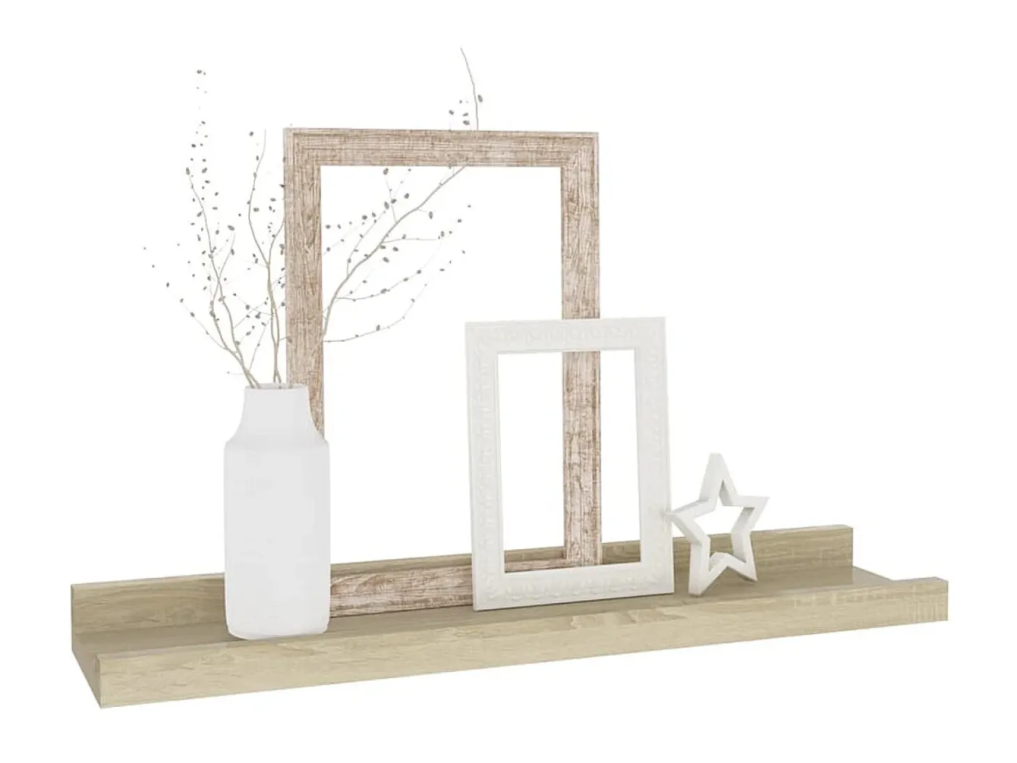 Estantes de pared 4 unidades roble Sonoma 40x9x3 cm ES82184