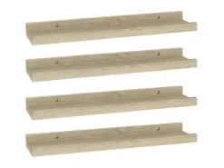Estantes de pared 4 unidades roble Sonoma 40x9x3 cm ES82184