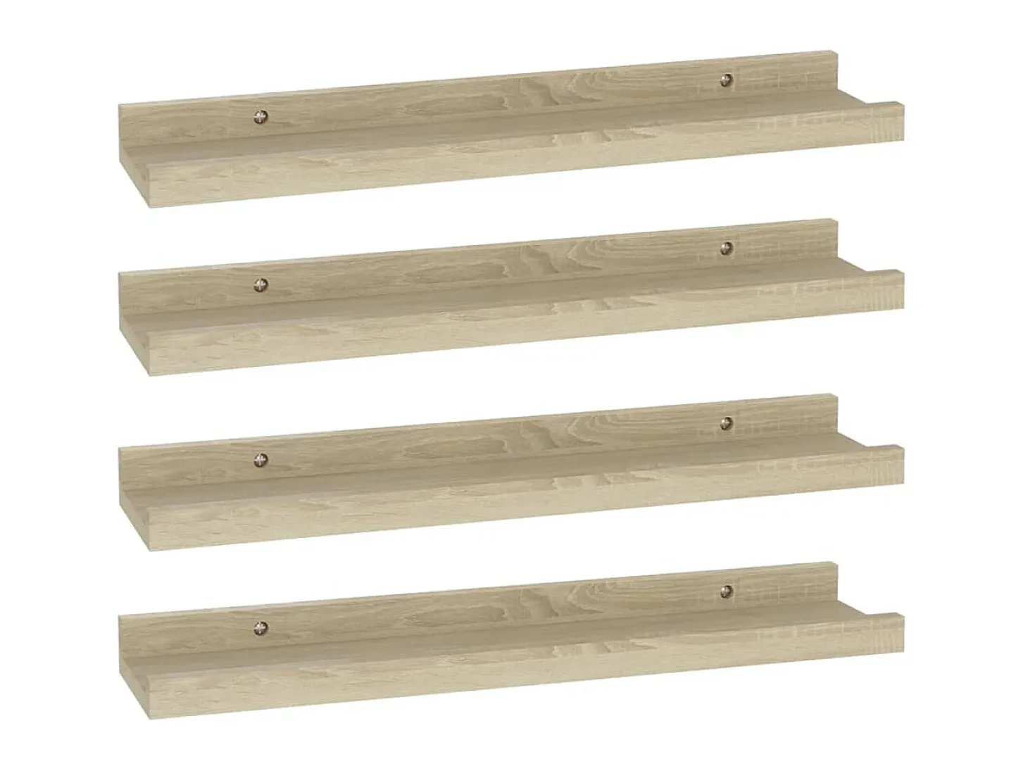 Estantes de pared 4 unidades roble Sonoma 40x9x3 cm ES82184