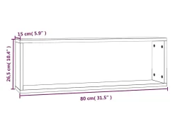 Estantes de pared cúbicos 4 piezas Roble marrón 80x15x26,5 cm