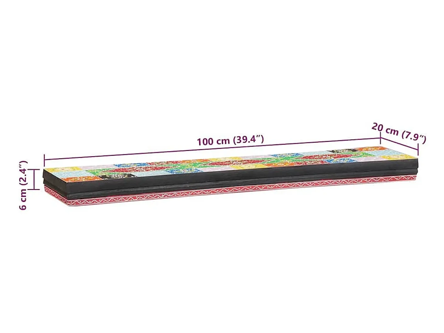 Estantes de pared con balda 2 uds Multicolor 100 x 20 x 6 cm