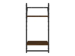 Estantes de pared de 2 niveles con barras, 2 piezas, color marrón roble