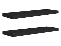 Estantes de pared flotantes 2 piezas negro 80x23,5x3,8 cm MDF