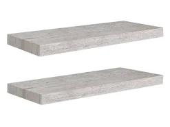 Estantes de pared flotantes 2 uds gris hormigón 60x23,5x3,8 cm MDF