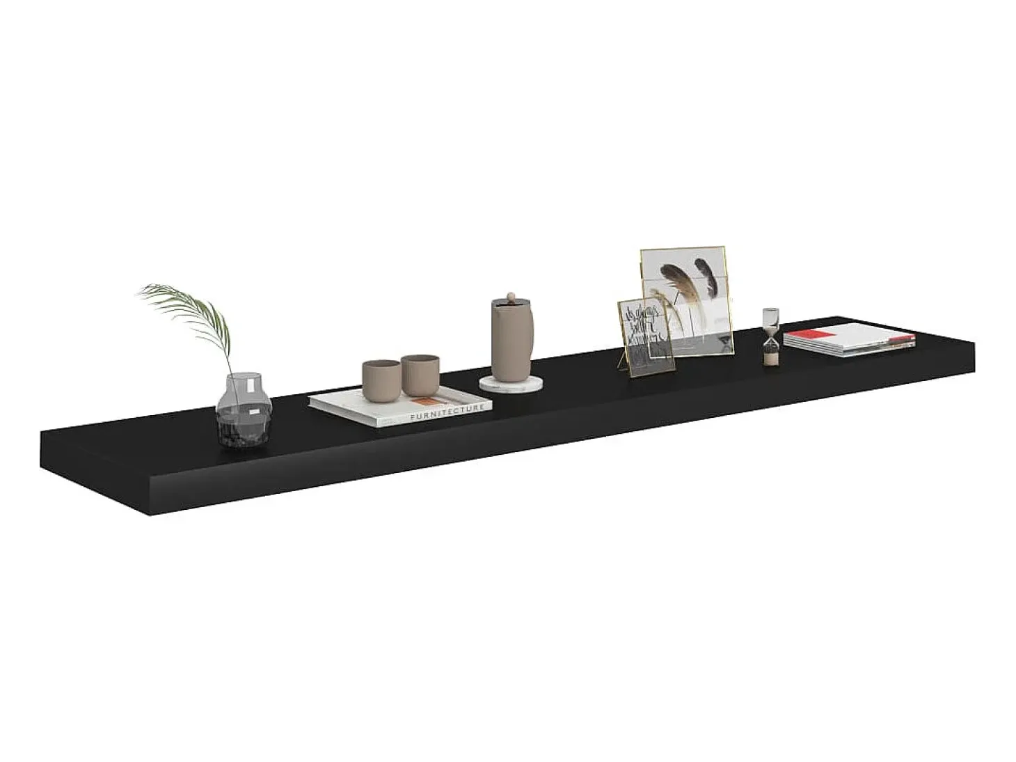 Estantes de pared flotantes 4 piezas negro 120x23,5x3,8 cm MDF