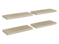 Estantes de pared flotantes 4 piezas roble 60x23,5x3,8 cm MDF