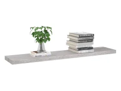 Estantes de pared flotantes 4 piezas gris hormigón 120x23,5x3,8cm MDF
