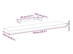 Estantes flotantes 4 piezas 110x23,5x4 cm madera de ingeniería