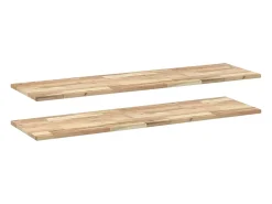 Estantes flotantes 2 uds 140x40x2 cm acacia maciza sin tratar