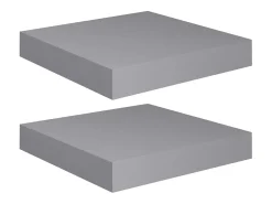 Estantes flotantes de pared 2 piezas gris 23x23,5x3,8 cm MDF