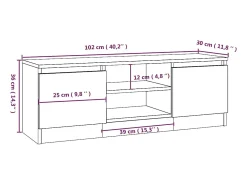 Eugene Mueble de TV con puerta gris Sonoma 102x30x36 cm