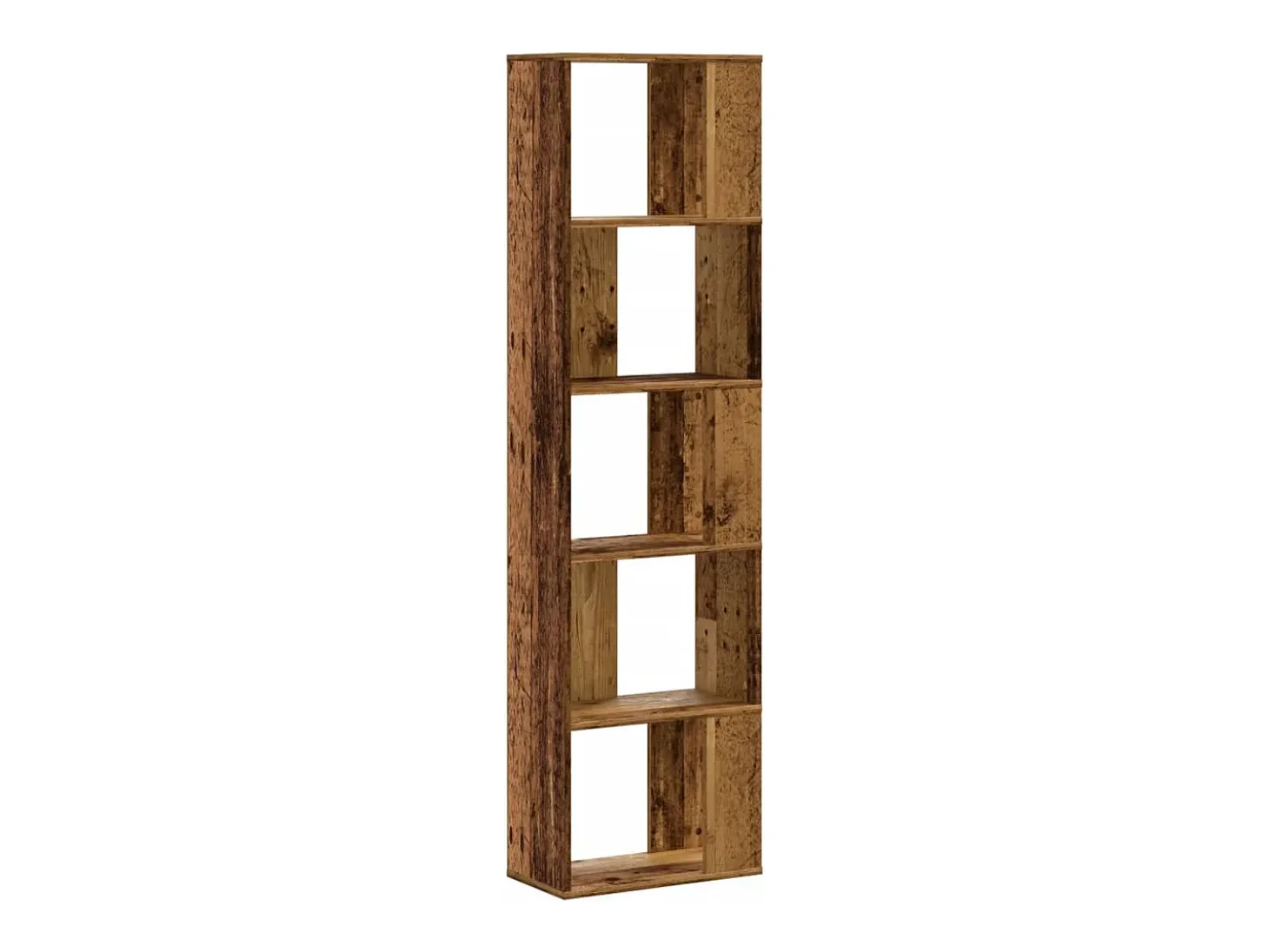 Fairmont Librería de 5 niveles madera color envejecido 45x23,5x162,5 cm