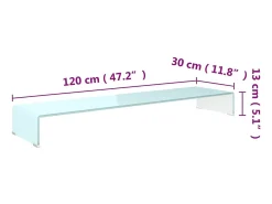 Fall River Mueble TV/Elevador de monitor cristal verde 120x30x13 cm