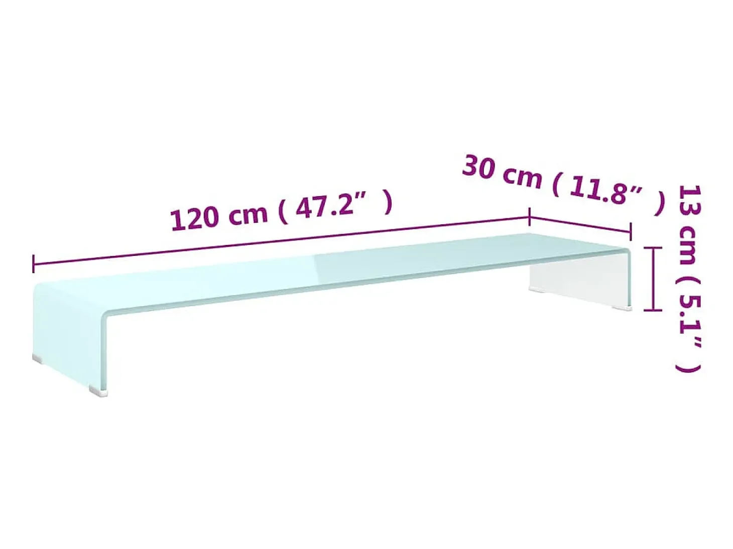 Fall River Mueble TV/Elevador de monitor cristal verde 120x30x13 cm