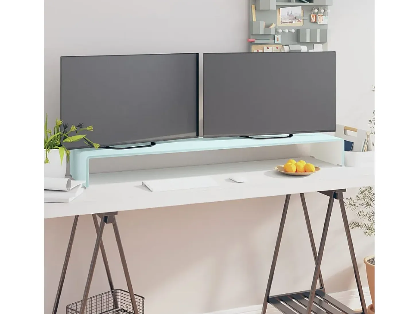Fall River Mueble TV/Elevador de monitor cristal verde 120x30x13 cm