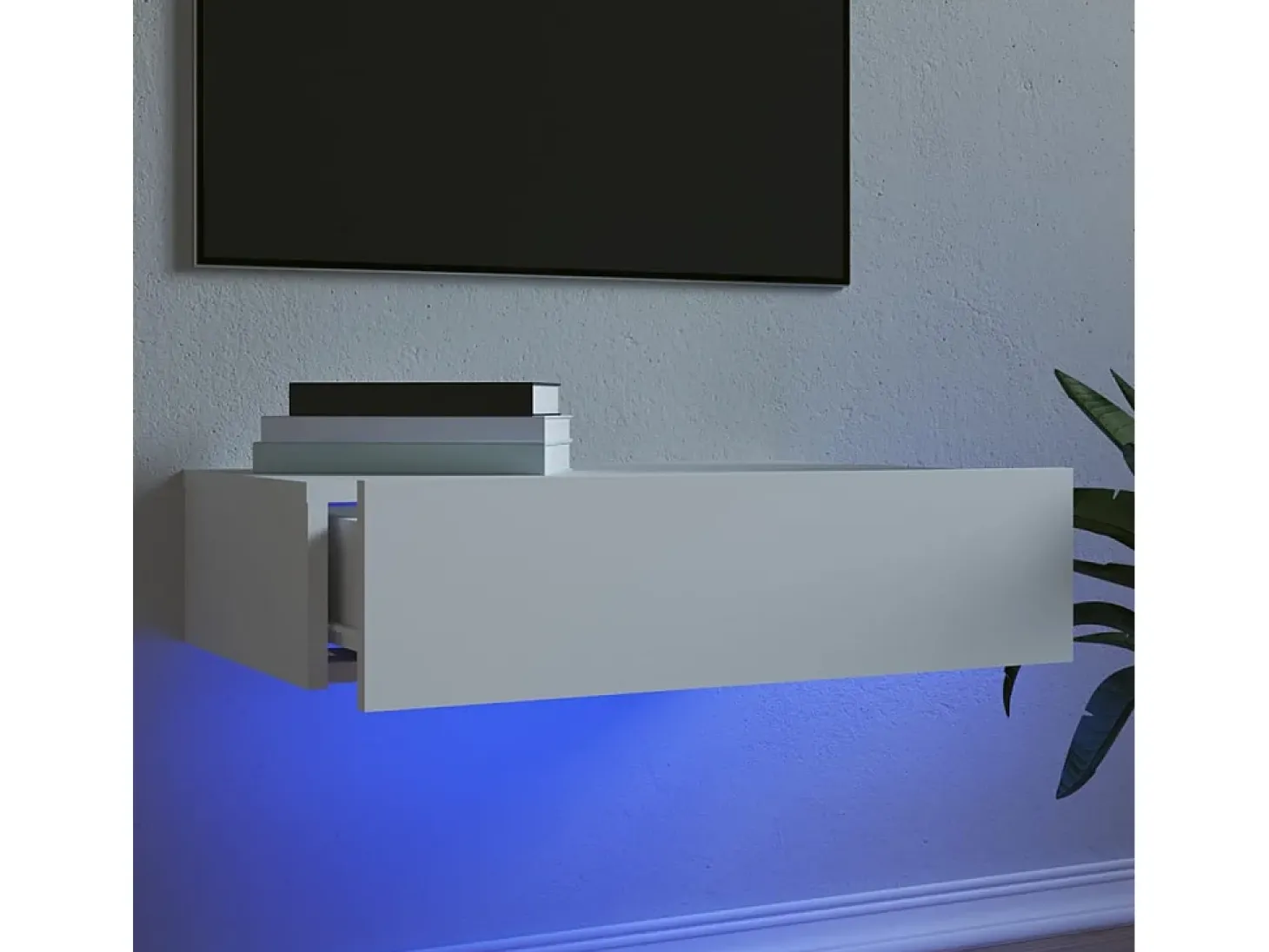 Felizia Mueble para TV con luces LED blanco 60x35x15,5 cm