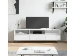 Fem Mueble de TV madera contrachapada blanco 150x30x44,5 cm