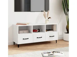Firuz Mueble de TV madera contrachapada blanco 102x35x50 cm