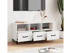 Firuz Mueble de TV madera contrachapada blanco 102x35x50 cm