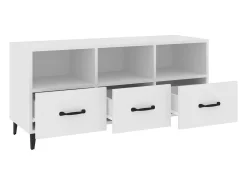 Firuz Mueble de TV madera contrachapada blanco 102x35x50 cm