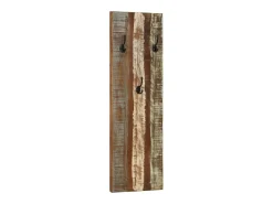 Folker Percheros de pared 2 uds madera maciza reciclada 36x3x110 cm