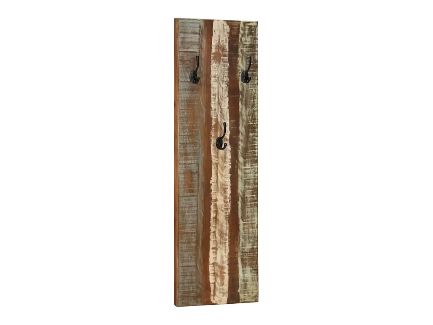 Folker Percheros de pared 2 uds madera maciza reciclada 36x3x110 cm