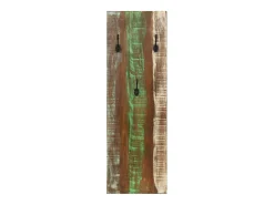 Folker Percheros de pared 2 uds madera maciza reciclada 36x3x110 cm