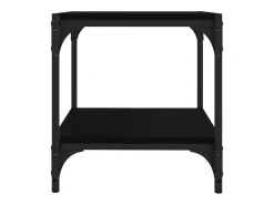 Foster City Mueble para TV madera contrachapada y acero negro 40x33x41 cm
