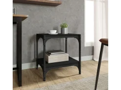 Foster City Mueble para TV madera contrachapada y acero negro 40x33x41 cm