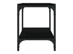 Foster City Mueble para TV madera contrachapada y acero negro 40x33x41 cm
