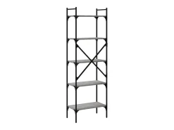 Fredrikstad Librería de 5 estantes madera gris Sonoma 56x31,5x174 cm